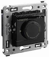 Терморегулятор механический с датчиком без рамки DKC Avanti 0С +30С черный квадрат картинка